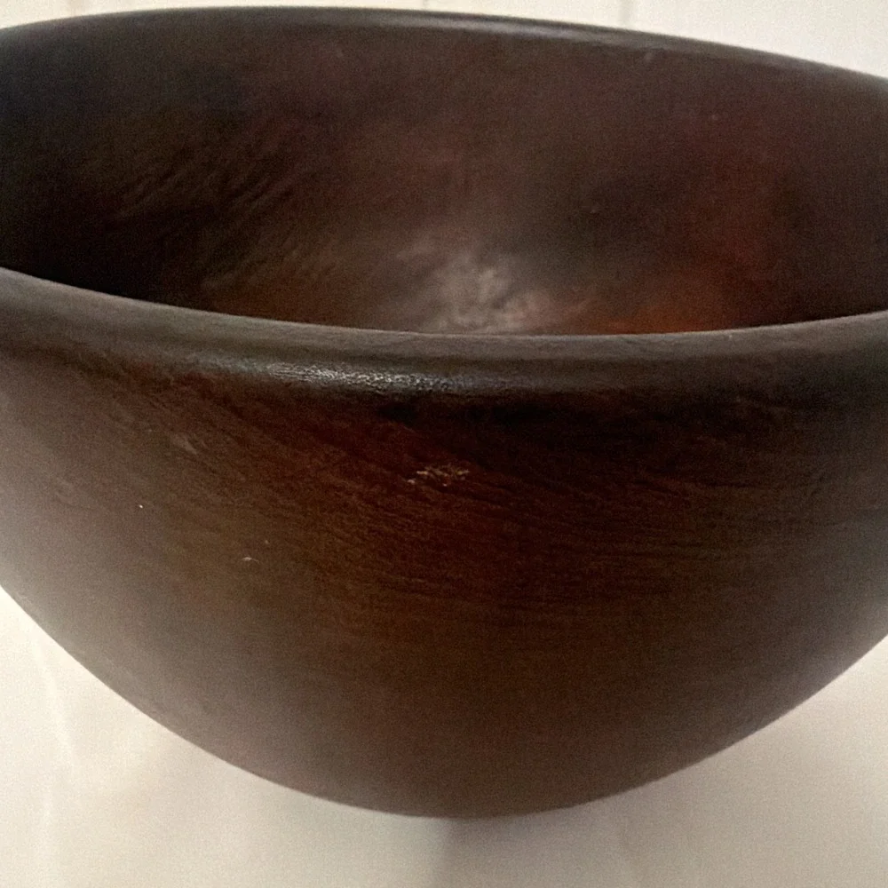 Vintage MCM  Solid‎ Teak Wood Salad Bowl  10